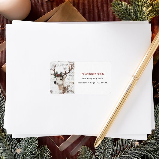 Weihnachts-Winter-Rentieradresse Adressaufkleber