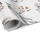 Weihnachts Winter Robin Watercolor Geschenkpapier (Rolleneckpunkt)
