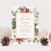 Weihnachts Winter Rote Gold Grüne Brautparty Einladung