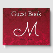 Weihnachts-Winter-Rote Hochzeitsempfehlung Monogra Gästebuch (Vorderseite)