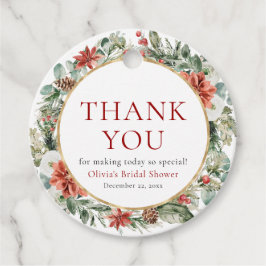 Weihnachts-Winter-Rotes Gold-Brautparty Geschenkanhänger