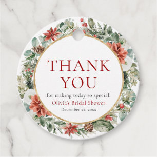 Weihnachts-Winter-Rotes Gold-Brautparty Geschenkanhänger