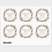 Weihnachts-Winter-Rotes Gold-Brautparty Quadratischer Aufkleber (Blatt)