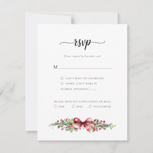 Weihnachts-Winter-RSVP-Karte RSVP Karte (Vorderseite)