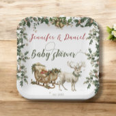Weihnachts Winter Santa Baby Red Green Baby Dusche Pappteller