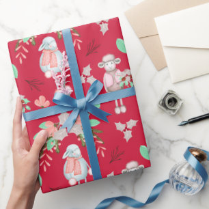 Weihnachts-Winter-Schafe Geschenkpapier