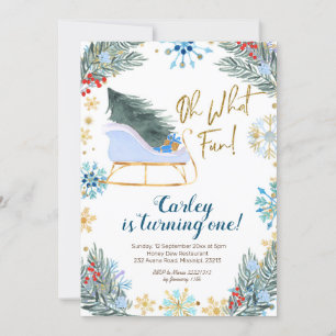 Weihnachts Winter Schlitten Oh, Was Fun Boy  Einladung