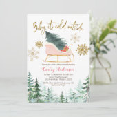 Weihnachts-Winter-Schlittenbaby ist draußen kalt Einladung (Stehend Vorderseite)