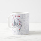 Weihnachts-Winter-Schnee Arctic Fox Name Kaffeetasse (Vorderseite Links)