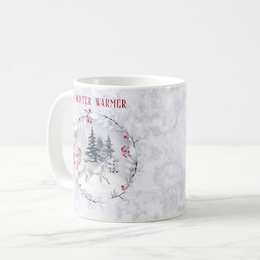 Weihnachts-Winter-Schnee Arctic Fox Name Kaffeetasse (Vorderseite Links)
