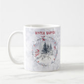 Weihnachts-Winter-Schnee Arctic Fox Name Kaffeetasse (Links)
