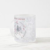 Weihnachts-Winter-Schnee Arctic Fox Personalisiert Mattglastasse (Vorderseite Links)