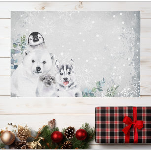  Weihnachts-Winter-Schnee-Arktis-Baby-Tier Seidenpapier