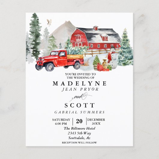 Weihnachts Winter Schneeballland Hochzeit Flyer (Vorne)