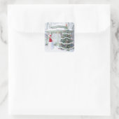 Weihnachts-Winter-Schneefall-Szene Sticker (Tasche)