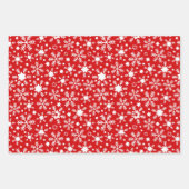 Weihnachts-Winter-Schneeflocken auf Red Wrapping Geschenkpapier Set (Vorderseite 3)