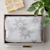 Weihnachts Winter Schneeflocken Blau Silver Glitze Seidenpapier (Geschenk)
