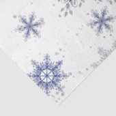 Weihnachts Winter Schneeflocken Blau Silver Glitze Seidenpapier (Ausschnitt)