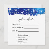 Weihnachts-Winter-Schneeflocken-Geschenkgutschein (Rückseite)