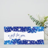 Weihnachts-Winter-Schneeflocken-Geschenkgutschein (Stehend Vorderseite)