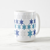 Weihnachts Winter Schneeflocken Kaffeetasse (VorderseiteRechts)