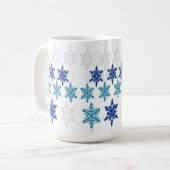 Weihnachts Winter Schneeflocken Kaffeetasse (Vorderseite Links)