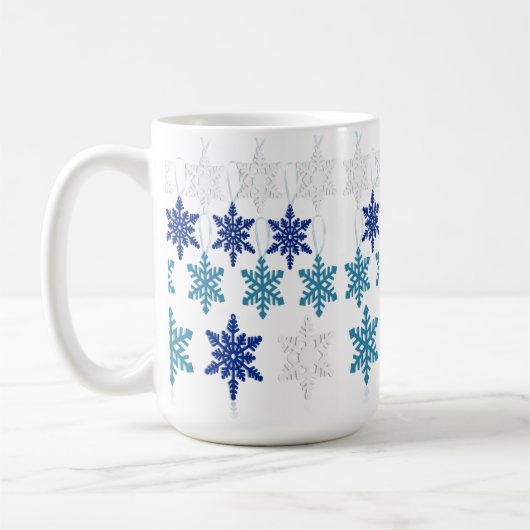 Weihnachts Winter Schneeflocken Kaffeetasse (Links)