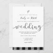 Weihnachts Winter Schwarz-weiß Buffalo Karierte Ho Einladung (Vorderseite)