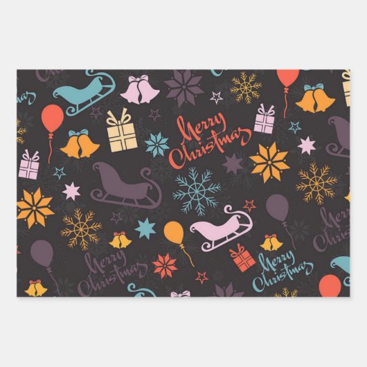 Weihnachts Winter Sleigh Geschenkpapier Set (Vorderseite)