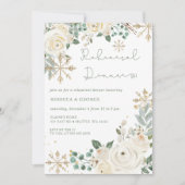 Weihnachts Winter Snowflake Probe Dinner Einladung (Vorderseite)