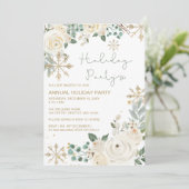 Weihnachts Winter Snowflakes Feierabend Einladung (Stehend Vorderseite)