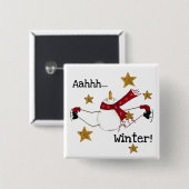 Weihnachts Winter Snowman Button (Vorne & Hinten)