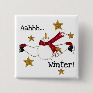 Weihnachts Winter Snowman Button