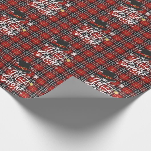 Weihnachts Winter Snowman LASSEN IT SNOW Red Karie Geschenkpapier (Ecke)