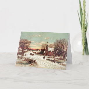 Weihnachts-Winter-Szene Grußkarten Feiertagskarte