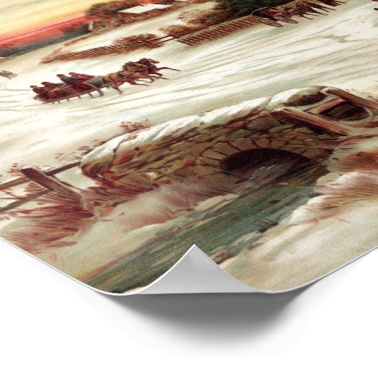 Weihnachts-Winter-Szene Poster (Ecke)