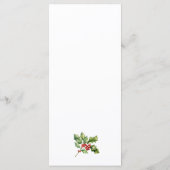 Weihnachts Winter Themed Holly Sprig Flachmenü Menükarte (Rückseite)