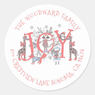 Weihnachts Winter Tiere Holiday Classic Round Sti Runder Aufkleber