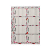 Weihnachts-Winter-Vögel Wochenplaner Notizblock (Rotiert)