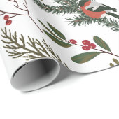 Weihnachts-Winter-Vogelzweige Geschenkpapier (Rolleneckpunkt)