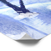 Weihnachts-Winter-Wälder Wasserfarben-Lackplakat Poster (Ecke)