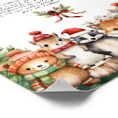 Weihnachts-Winter-Waldtiere Poster (Ecke)