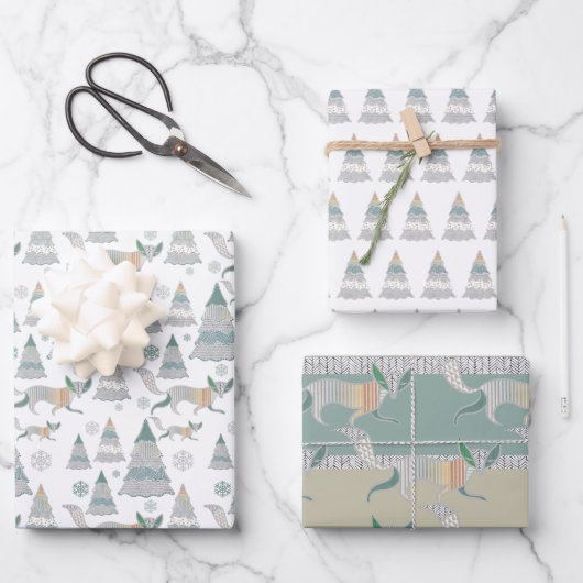 Weihnachts Winter Wonder Tree Geschenkpapier Set (Vorderseite)