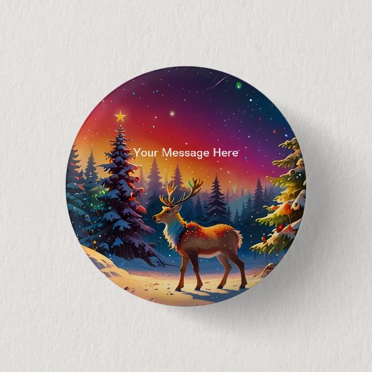 Weihnachts Winter Wonderland Ferienzeit Button (Vorderseite)