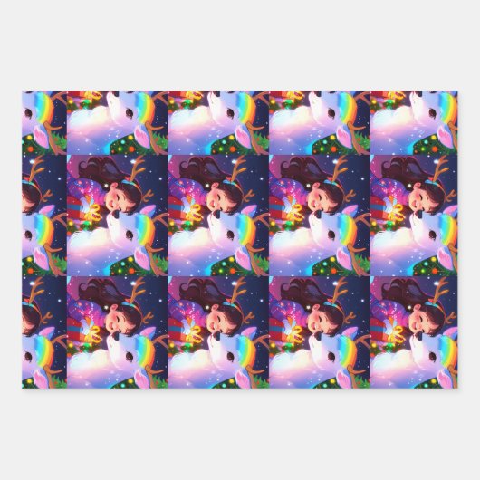 Weihnachts Winter Wonderland Ferienzeit Geschenkpapier Set (Vorderseite)