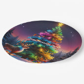 Weihnachts Winter Wonderland Ferienzeit Pappteller (Schrägansicht)