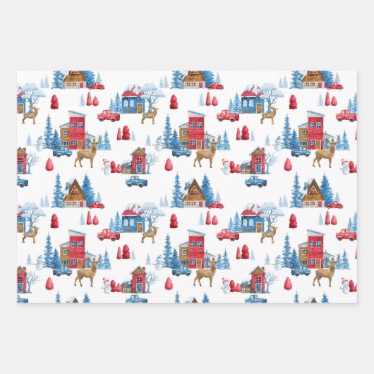 Weihnachts Winter Wonderland Geschenkpapier Set (Vorderseite)