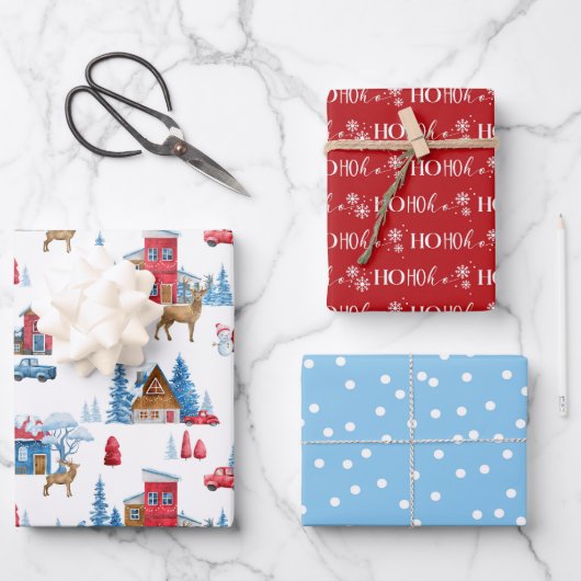Weihnachts Winter Wonderland Geschenkpapier Set (Vorderseite)