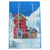 Weihnachts Winter Wonderland Mittlere Geschenktüte (Rückseite)