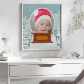 Weihnachts Winter Woodland Foto Schneeglobe Poster